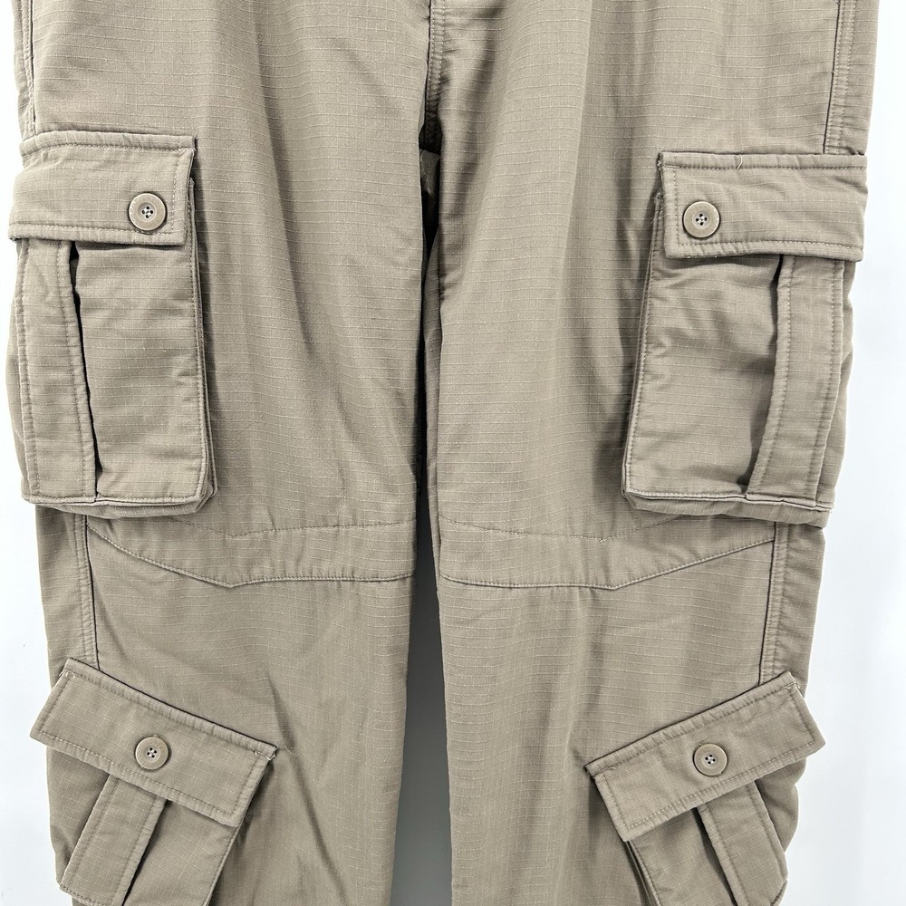 Tactical Cargo Pants Mens 36x31 Khaki Fleece Lined Outdoor Utility - Picture 3 of 13